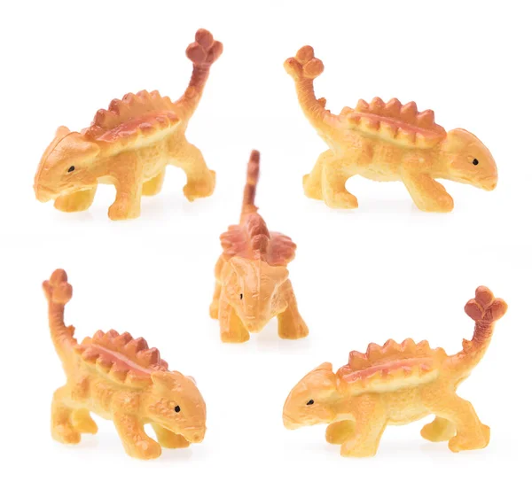 Collection Dinosaur Toy Isolated White Background Royalty Free Stock Images