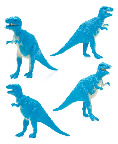 Collection Scary Dinosaur Made Out Plastic Dinosaur Toy Isolated White Royalty Free Stock Images