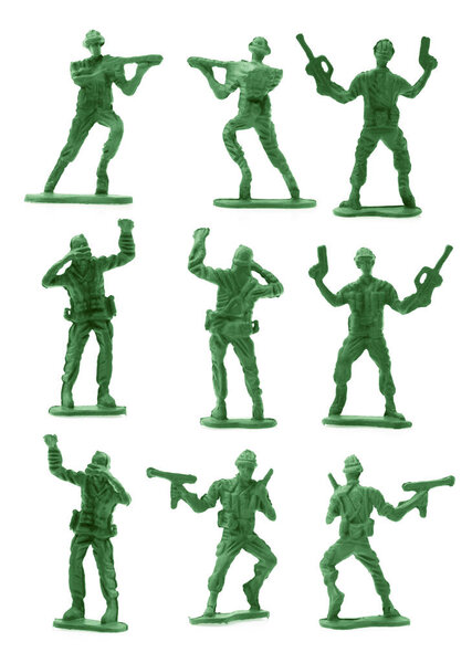 Collection of Soldier Toy isolated on white background