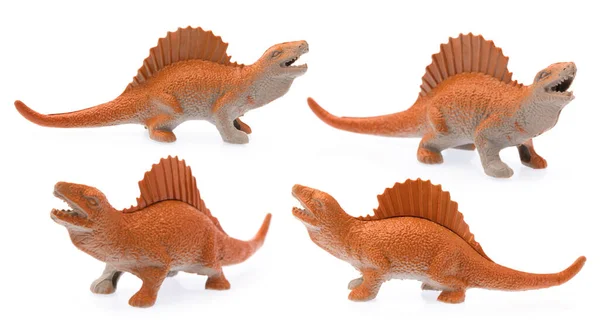 Collection Dinosaur Ankylosaurus Made Out Plastic Isolated White Background Stock Photo