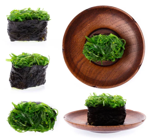 Insamling Sushi Rulle Skålen Isolerad Vit Bakgrund — Stockfoto