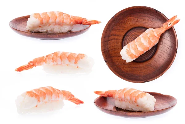 Colección Camarones Sushi Plato Aislado Sobre Fondo Blanco —  Fotos de Stock