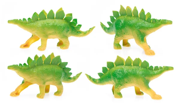 Collection Dinosaur Ankylosaurus Made Out Plastic Dinosaur Toy Isolated White Stock Picture