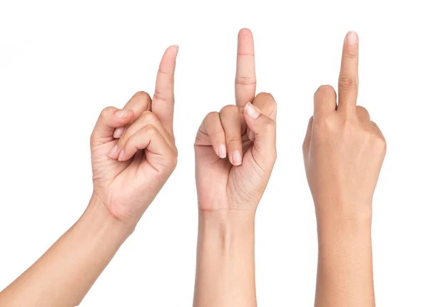 Set Hand Gesture Meaning Western Cultures Fuck You Fuck Isolated — Fotografia de Stock