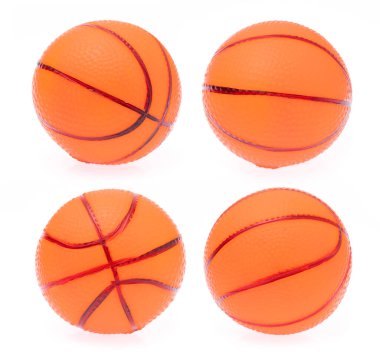 Beyaz arkaplanda izole edilmiş basketbol takımı