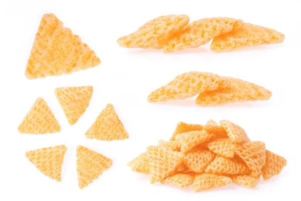 Sammlung Von Snacks Isoliert Auf Weißem Hintergrund — Stockfoto