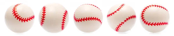 Set Bolas Béisbol Aisladas Sobre Fondo Blanco —  Fotos de Stock