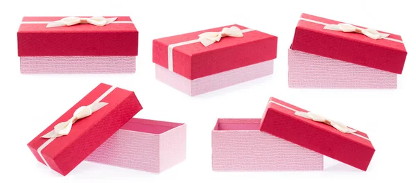 Set Von Geschenk Box Isoliert Auf Weißem Hintergrund — Stockfoto
