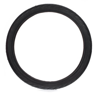 Beyaz arka planda izole edilmiş bisiklet lastiği..