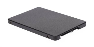 Dış sabit disk SSD beyaz arkaplanda izole edildi.