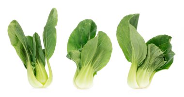 Beyaz arka planda izole edilmiş taze Çin lahanası.