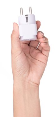 Evrensel ABD AB AU UK Plug Adaptör Dönüştürücü AC Seyahat Elektrik Soketleri Koleksiyonu beyaz arkaplanda izole edildi. 