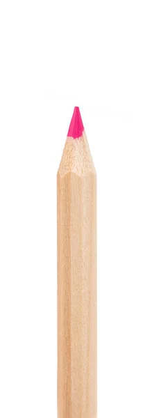 Рожевий Олівець Ізольований Білому Тлі — стокове фото