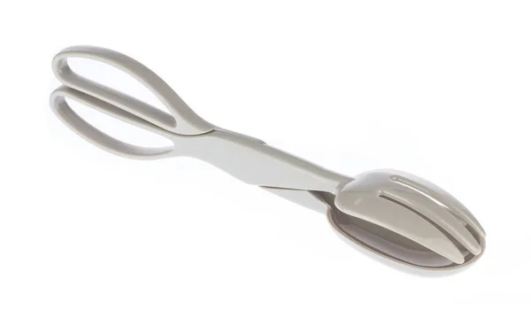 Ensalada Plástico Tongs Aislados Sobre Fondo Blanco — Foto de Stock