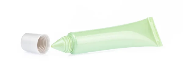 Zielona Tuba Kosmetyczna Izolowana Białym Tle — Zdjęcie stockowe