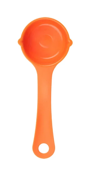 白い背景に孤立したオレンジ色のプラスチックスクープ — ストック写真