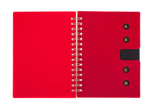 Červená Poznámka Kniha Izolované Bílém Pozadí — Stock fotografie
