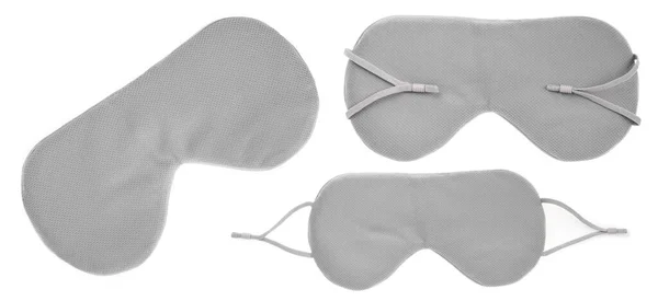 コレクション白い背景に隔離された目の睡眠マスク — ストック写真