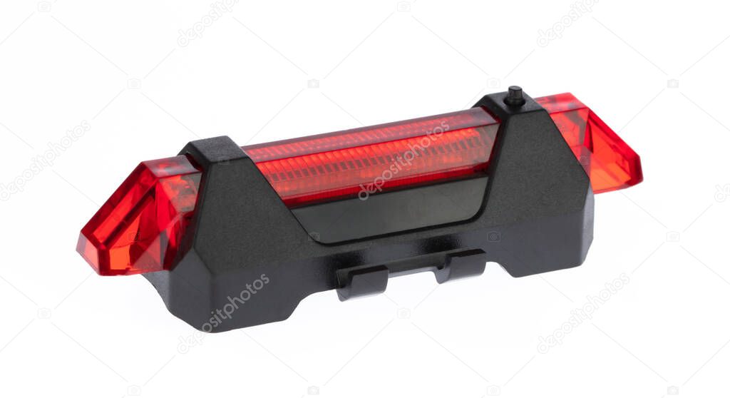 USB Rechargeable LED Bicycle Tail Lamp With Light Warning Light for Bike isolated on white background