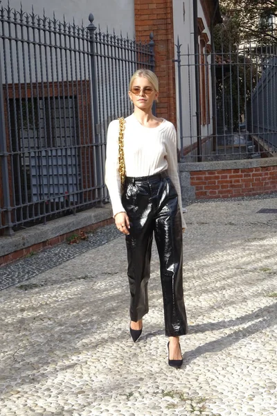 Prima Dopo Filosofia Lorenzo Serafini Sfilata Moda Durante Milano Fashion — Foto Stock