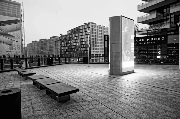 Ruas Lugar Milano Durante Confinamento Novembro 2020 Praça Gae Aulenti — Fotografia de Stock