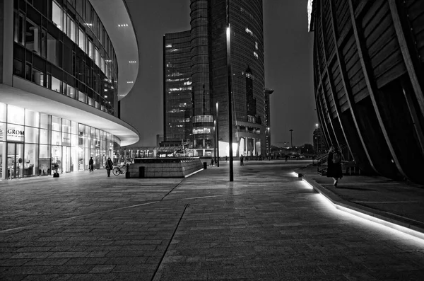 Streets Place Milano Lockdown November 2020 Gae Aulenti Place — Stock Photo, Image