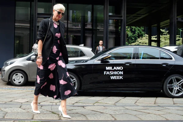 Guests Photographed Designer Show Fashion Week — Stock Photo, Image