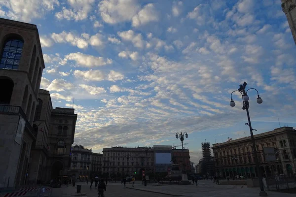 Pôr Sol Espetacular Milão Novembro 2020 — Fotografia de Stock