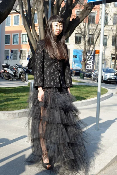 Covid19 Dan Önce Moda Haftası Boyunca Milano Sokakları — Stok fotoğraf