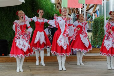 Milano 'da gerçekleştirilen 2015 ExPO. Dünyanın dört bir yanından Pavilionlar ve kültürler.