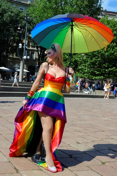 Alle Farben Des Regenbogens Bei Der Jüngsten Gay Pride Die — Stockfoto