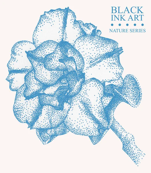 Illustration à la fleur Azalea dessinée à la main à l'encre noire — Photo