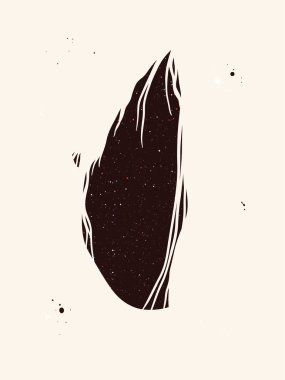 Soyut siyah kadın yüzü. Saçlarını kız siluetiyle kaplayan kozmik sanat. Gece yıldızlı gökyüzü ile çift pozlama portresi. Kadın saç stili vektör çizimi. Uzayda mavi, kırmızı ve beyaz yıldızlar