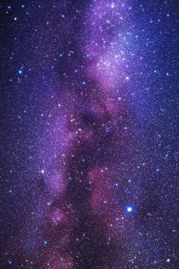 Night starry sky and Milky Way. Space vertical background with nebula clipart