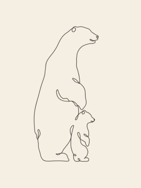 Bear ailesinin ana hatları. Sürekli tek sıra halinde. Doğrusal hayvan çevresi