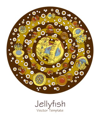 Soyut resim karikatür denizanası ile