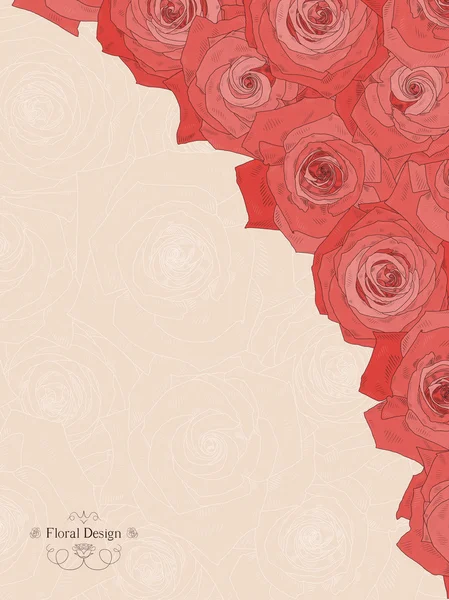 Fondo con hermosas rosas — Vector de stock