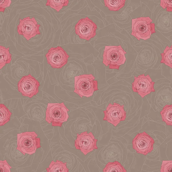 Modèle vectoriel sans couture avec de belles roses — Image vectorielle