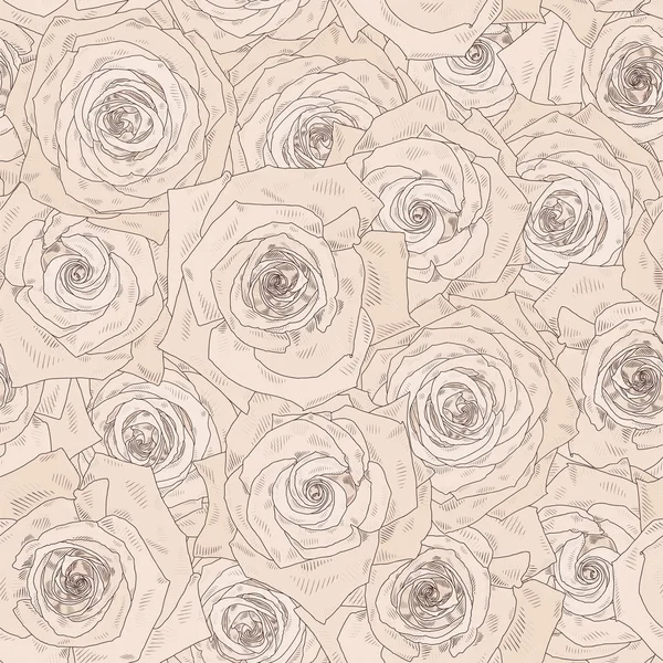 Sömlös vektor mönster med vackra rosor — Stock vektor