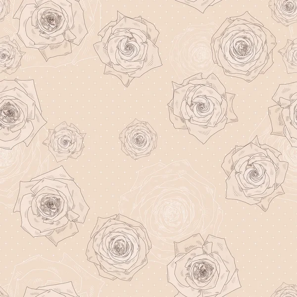 Modèle vectoriel sans couture avec de belles roses — Image vectorielle