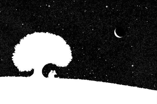 Lovers under tree Vector Graphics