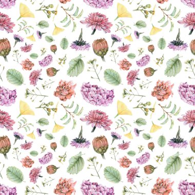 Güzel bahar çiçek ve bitki ile Seamless Modeli