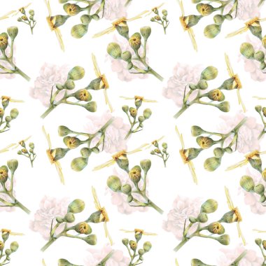 Güzel bahar çiçek ve bitki ile Seamless Modeli