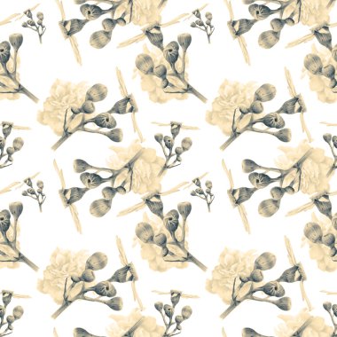 Güzel bahar çiçek ve bitki ile Seamless Modeli