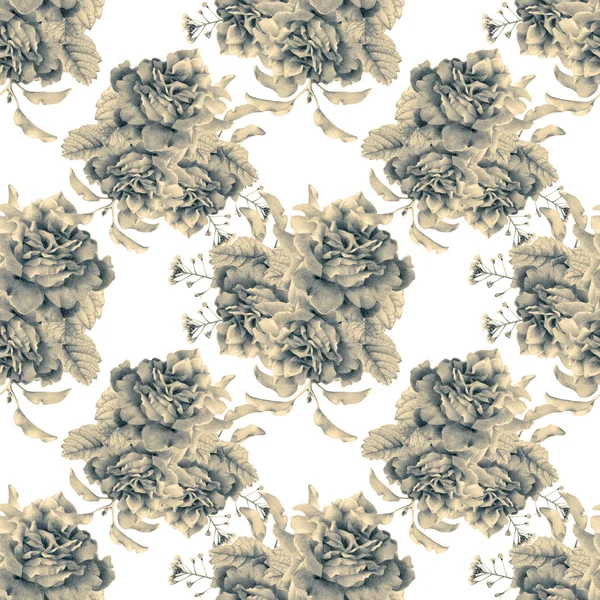Seamless pattern with beautiful spring flowers and plants