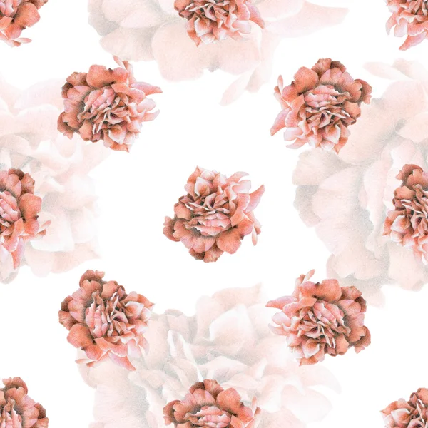 美しいバラの花とのシームレスなパターン — ストック写真