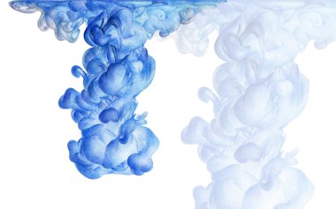 El ile renk ile çizilen mürekkebin soyut bulut ile illüstrasyon