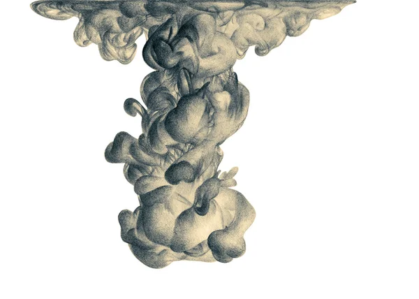 Illustratie met abstracte wolk van inkt die is getekend met de hand met kleur — Stockfoto