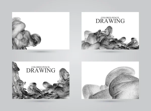 Vizitky s abstraktní oblak inkoustu ručně nakreslen col — Stock fotografie