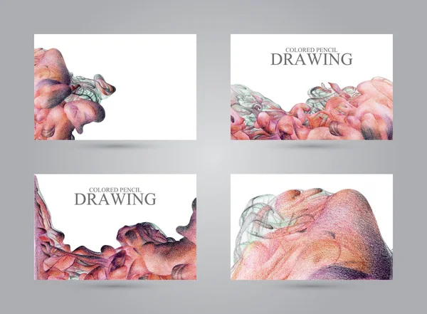Vizitky s abstraktní oblak inkoustu ručně nakreslen col — Stock fotografie